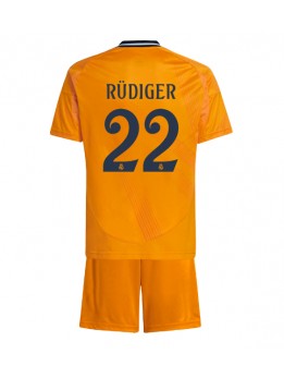 Real Madrid Antonio Rudiger #22 Replika Borta Kläder Barn 2024-25 Kortärmad (+ byxor)